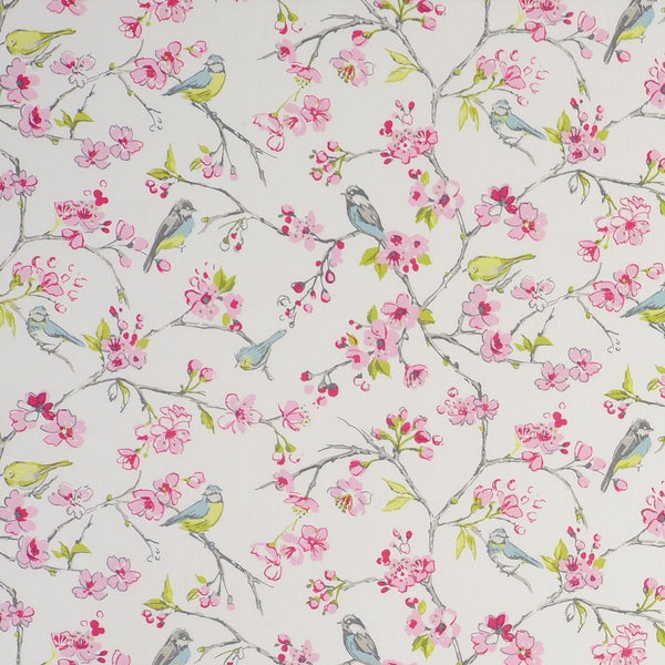 Square Wipe Clean Tablecloth  PVC Oilcloth 132cm x 132cm Birdies Pink