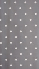 Round Wipe Clean Tablecloth PVC Oilcloth  132cm DOTTY SMOKE Polka Dot