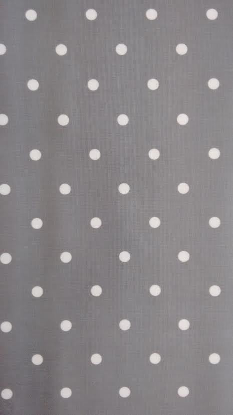 Round Wipe Clean Tablecloth PVC Oilcloth  132cm DOTTY SMOKE Polka Dot