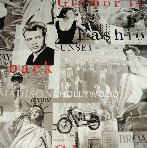 Hollywood  Vinyl Oilcloth Tablecloth