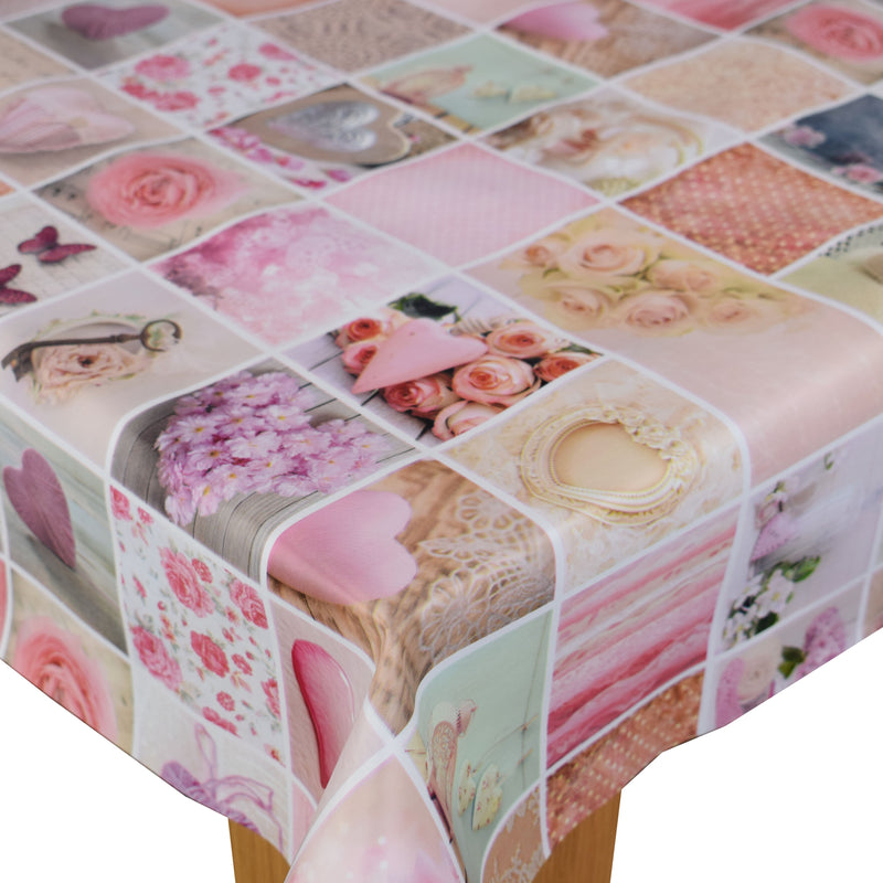 Pandora Pink Vinyl Oilcloth Tablecloth