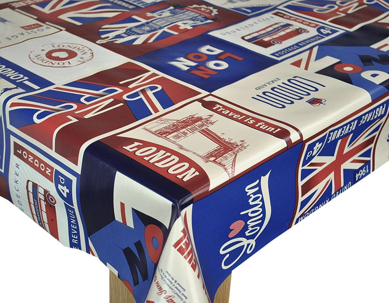 Union Jack London Vinyl Oilcloth Tablecloth