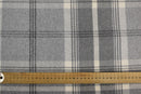 Balmoral Dove Grey Wool Effect Tartan Fabric- Sold by the Metre