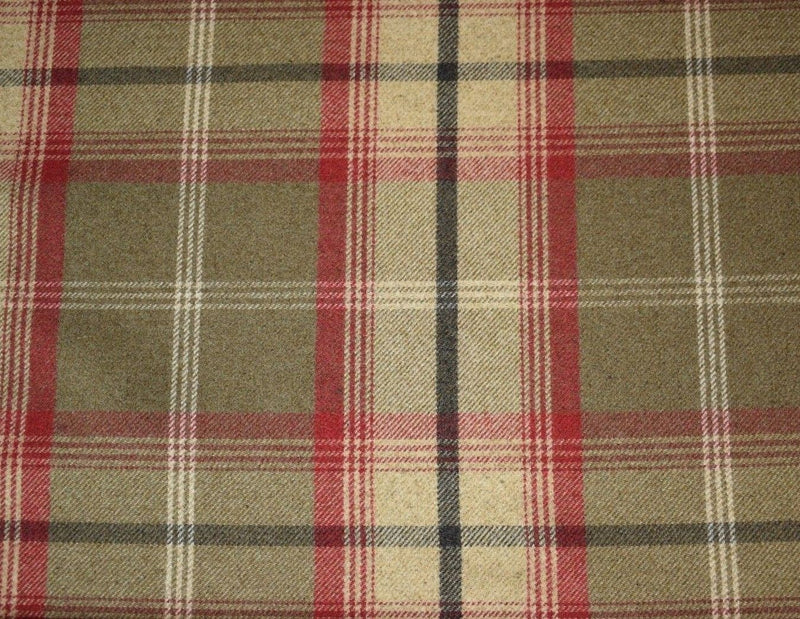 Balmoral Rosso Wool Effect Tartan Fabric