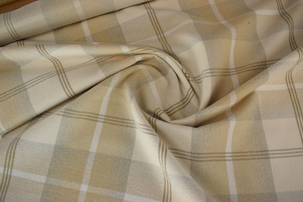 Balmoral Natural Wool Effect Tartan Fabric