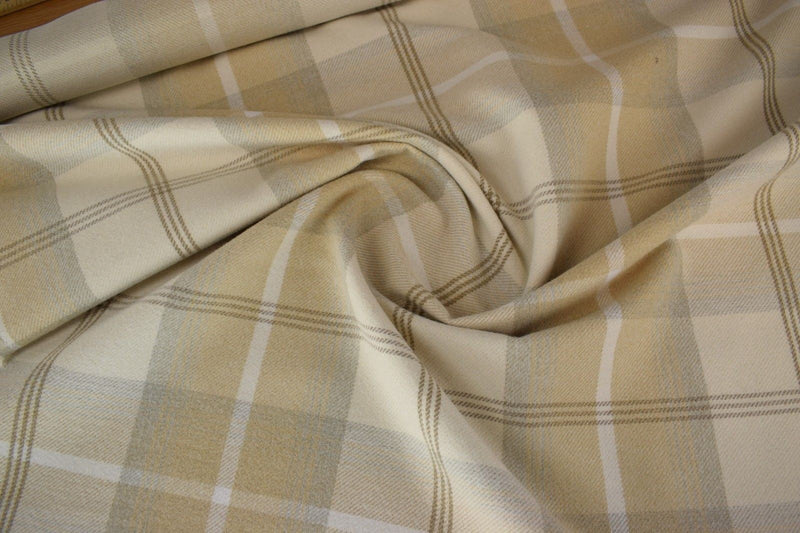 Balmoral Natural Wool Effect Tartan Fabric