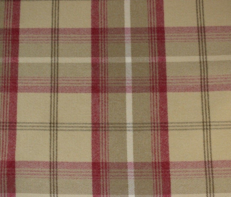 Balmoral Cranberry Wool Effect Tartan Fabric