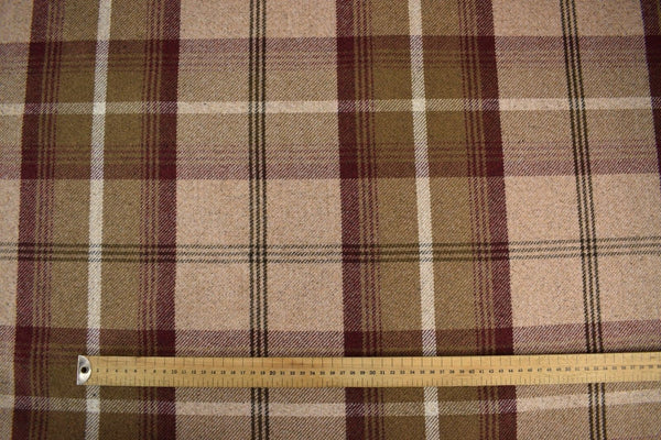 Balmoral Mulberry Wool Effect Tartan Fabric