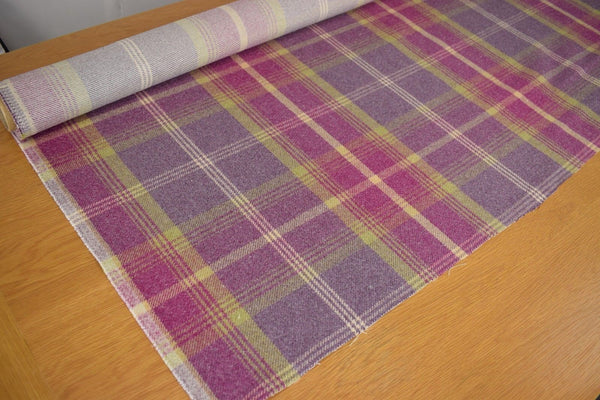 Balmoral Amethyst Wool Effect Tartan Fabric