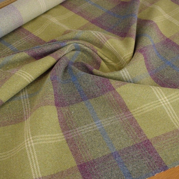 Balmoral Pistachio Wool Effect Tartan Fabric