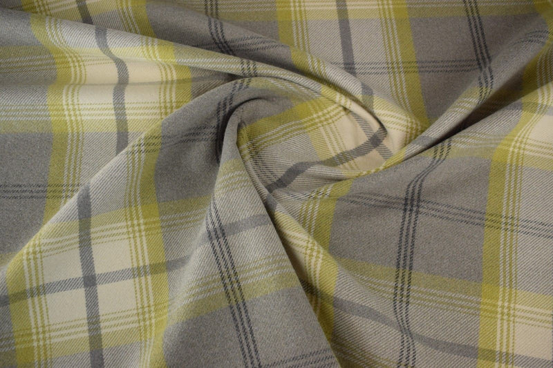 Balmoral Citrus Wool Effect Tartan Fabric