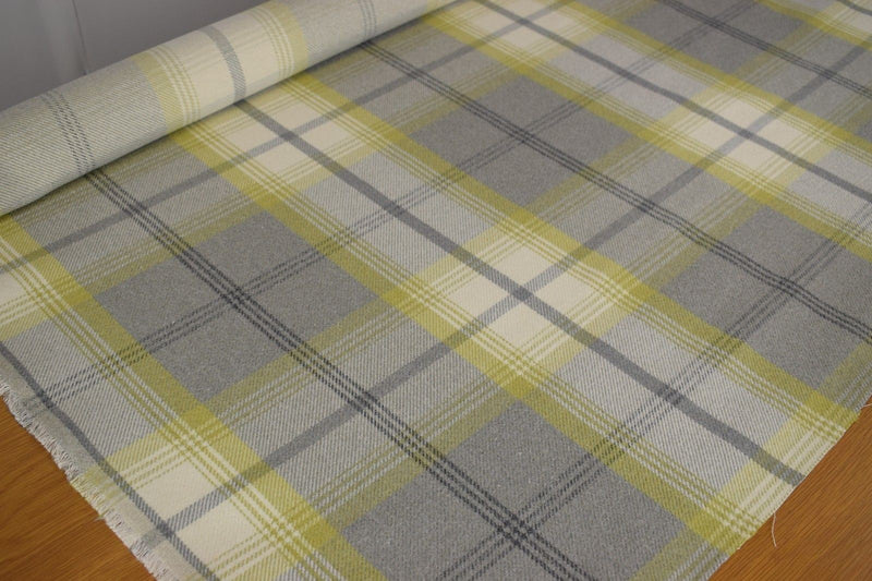 Balmoral Citrus Wool Effect Tartan Fabric
