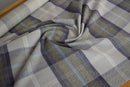 Balmoral Oxford Blue Wool Effect Tartan Fabric-Sold by the Metre