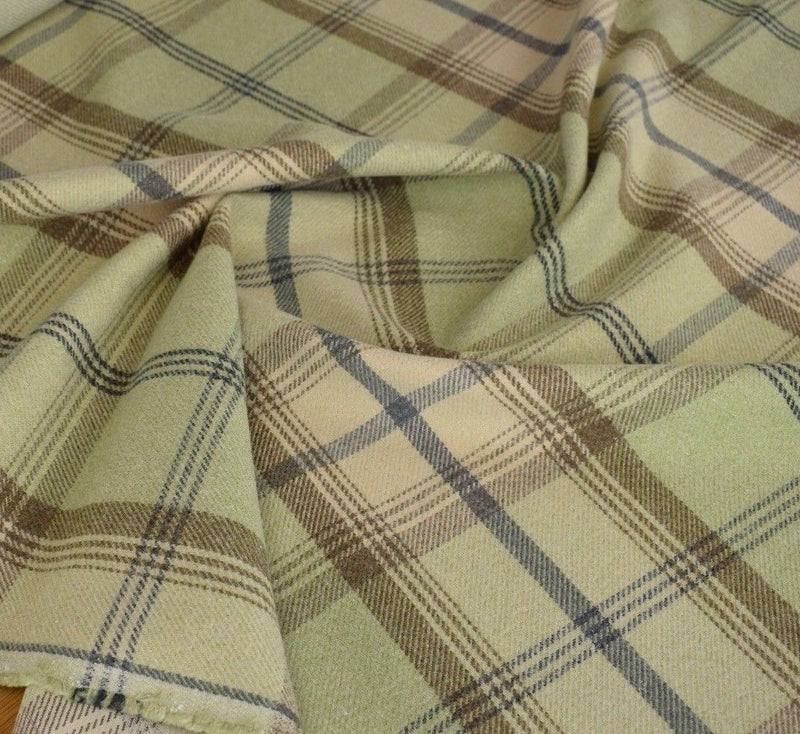 Balmoral Sage Wool Effect Tartan Fabric