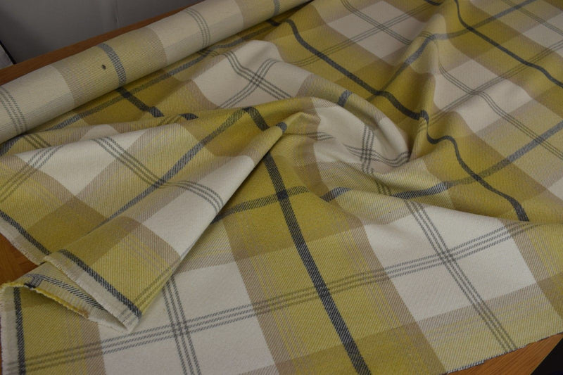 Balmoral Ochre Wool Effect Tartan Fabric