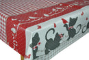 Cat Kittens Gingham Border Vinyl Oilcloth Tablecloth