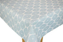 Modern Leaf Design Duckegg Vinyl Oilcloth Tablecloth