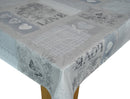 Home Sweet Home Grey Vinyl Oilcloth Tablecloth