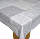 Bruges Lace Pattern Grey Vinyl Oilcloth Tablecloth