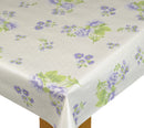 Shabby Flower Lilac Vinyl Oilcloth Tablecloth