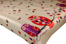 Good Night Owl Border Vinyl Oilcloth Tablecloth