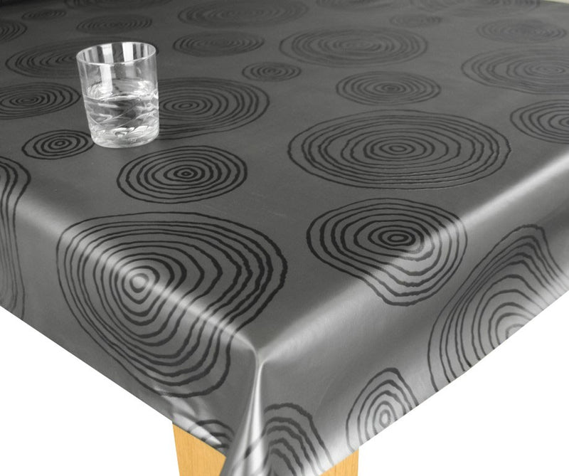 Nairobi Swirl Gunmetal  Vinyl Oilcloth Tablecloth