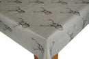 Highland Stag Grey Vinyl Oilcloth Tablecloth