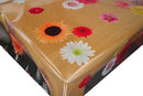 Funky Flowers on Crystal Clear Vinyl Oilcloth Tablecloth