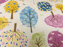 Fun Trees Multi Vinyl Oilcloth Tablecloth