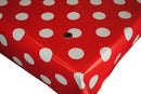 Christmas Red 4cm Spot Vinyl Oilcloth Tablecloth