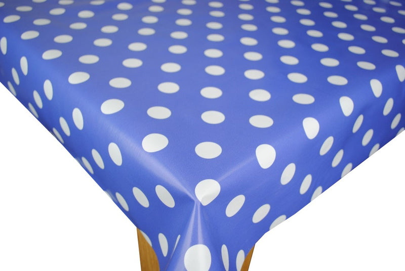 Lavender & White Polka Dot Vinyl Oilcloth Tablecloth