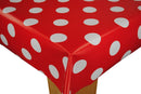 Hot Spot Bright Red Vinyl Oilcloth Tablecloth