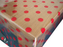 Polka Dot Red Crystal Clear Vinyl Oilcloth Tablecloth