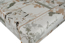 Birds & Blossom Taupe Vinyl Oilcloth Tablecloth