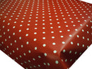 Tiny White Spot on Red Vinyl Tablecloth