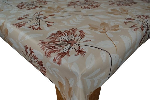 Agapanthus Beige Vinyl  Tablecloth