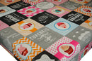 Cupcakes and Coffee Vinyl Oilcloth Tablecloth