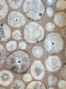 Swedish Christmas Silver Grey and Taupe Vinyl Oilcloth Tablecloth