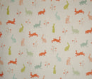 Jumping Hare Orange Multi 100% Cotton Fabric