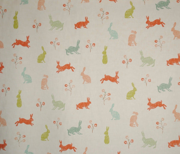 Jumping Hare Orange Multi 100% Cotton Fabric