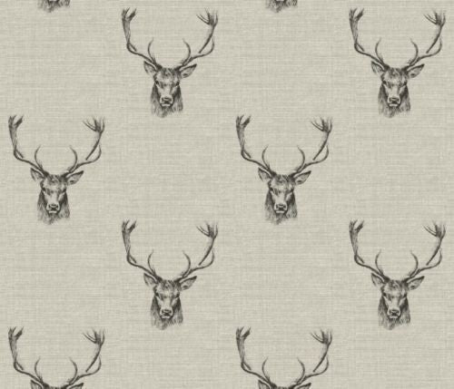 Stag Head 100% Cotton Fabric by Fryetts