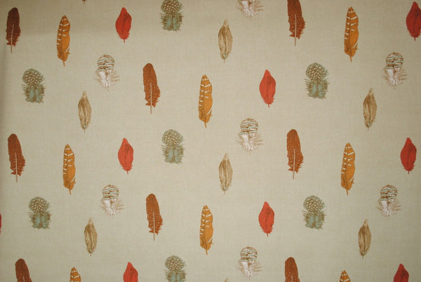 Feathers Burnt Orange 100% Cotton Fabric