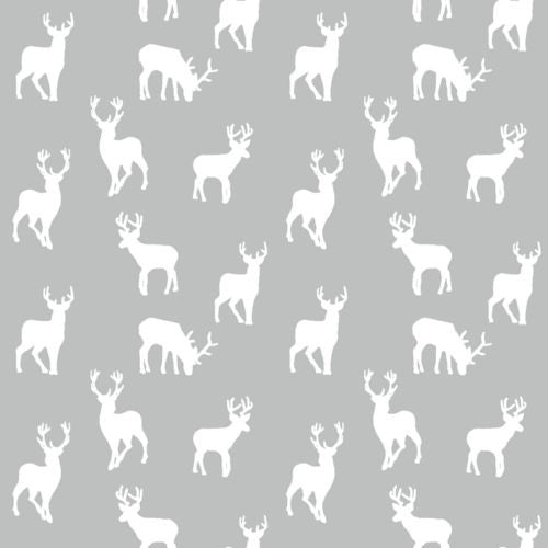 Stag Silver Grey 100% Cotton Fabric