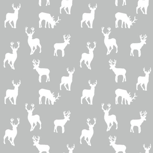 Stag Silver Grey 100% Cotton Fabric
