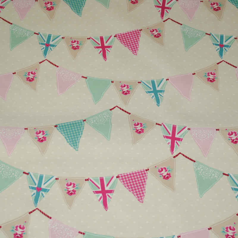 Bunting Flags  Pink 100% Cotton Fabric by Fryetts