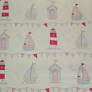 Round Wipe Clean Tablecloth PVC Oilcloth  132cm Maritime Pink