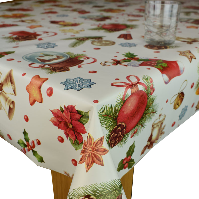Everything Christmas Multi Vinyl Oilcloth Tablecloth