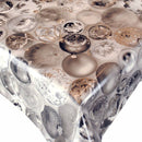 Silver Christmas Baubles Vinyl Oilcloth Tablecloth