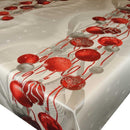 Hanging Baubles Silver Christmas Vinyl Oilcloth Tablecloth
