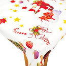 Happy Santa White Christmas  Vinyl Tablecloth 20 Metres x 140cm